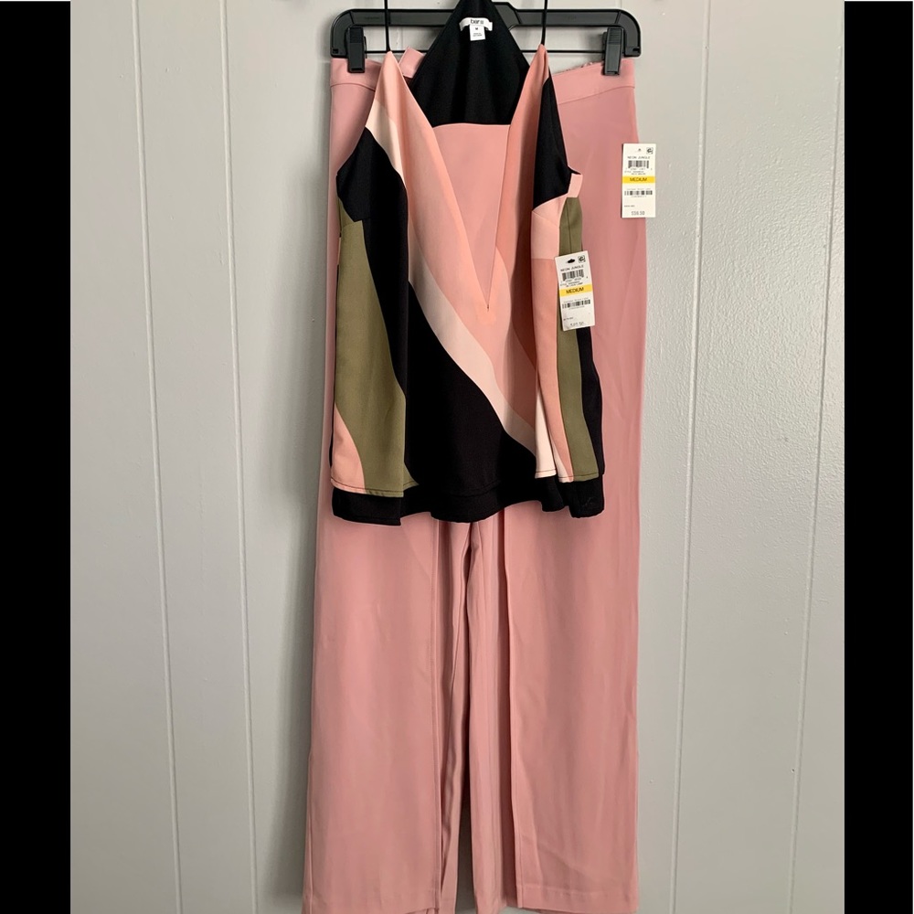 Bar III Colorblocked Layered Camisole & Pants M